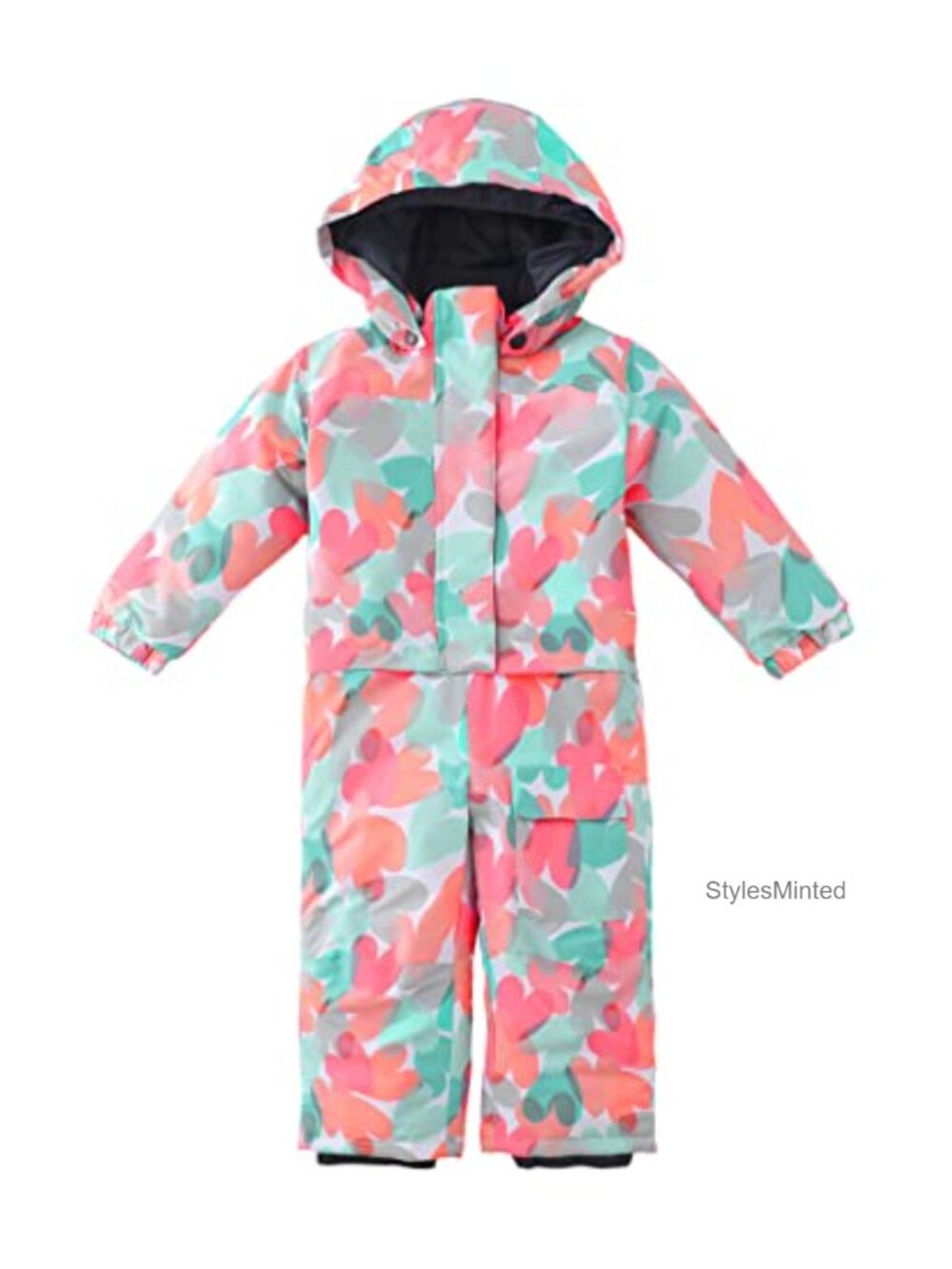 Kids One Piece Snowsuit Waterproof Ski Snowboard Coverall Polyester